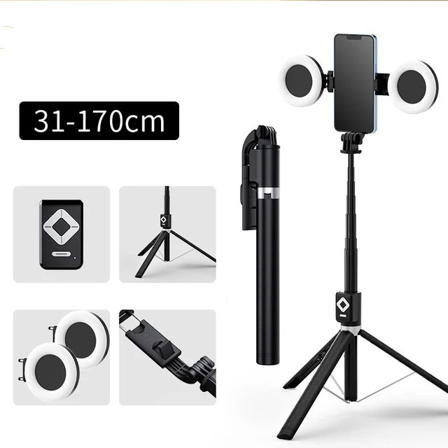 6-in-1 Selfie Stick Tripod with LED Fill Light & Bluetooth Remote