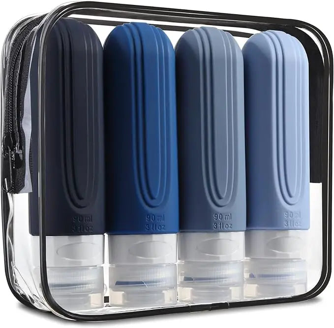 TSA Approved 3oz Travel Bottles – Leak-Proof Refillable Silicone Toiletry Containers for Shampoo, Lotion & Liquids