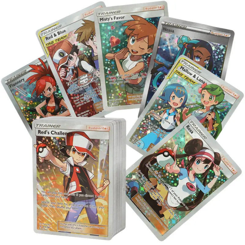 Pokemon Trainer Cards No Repeat English Version Game Battle Carte Pokemon Trading Shining Proxy Card Toys Children Gift