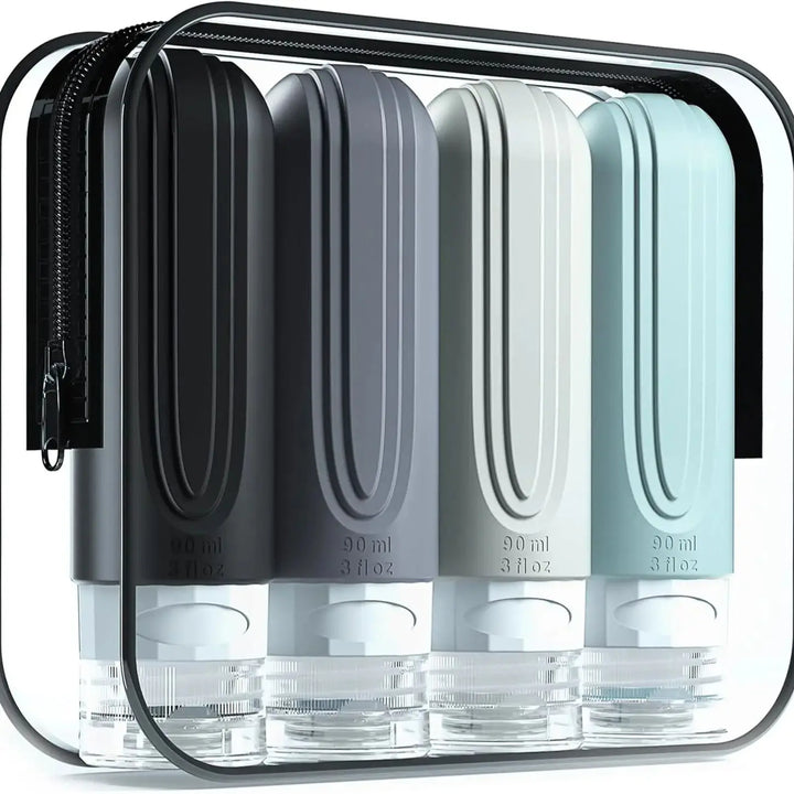 TSA Approved 3oz Travel Bottles – Leak-Proof Refillable Silicone Toiletry Containers for Shampoo, Lotion & Liquids