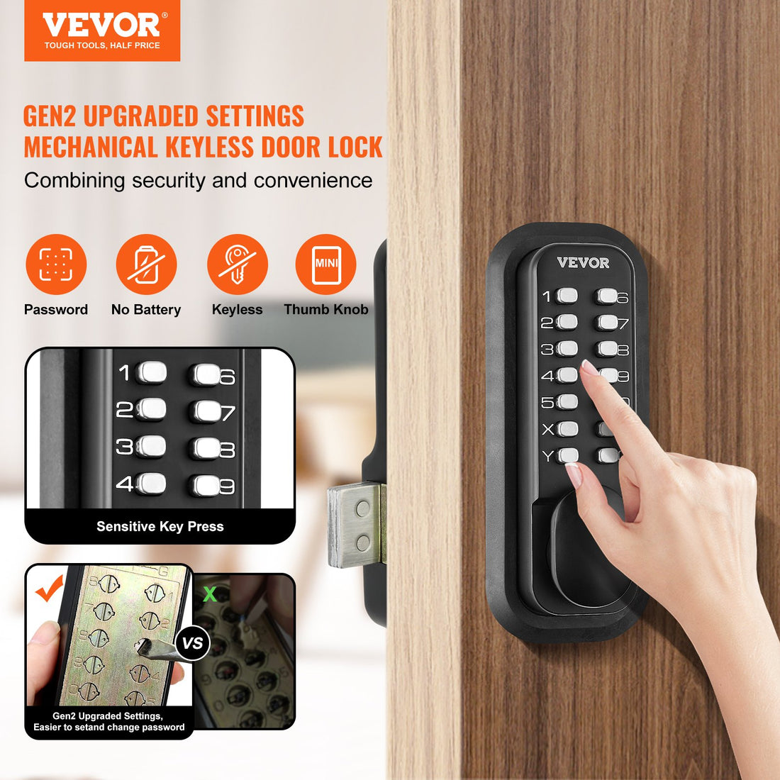 VEVOR Mechanical Keyless Entry Door Lock