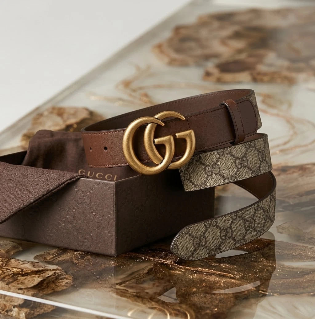 Gucci Marmont GG Supreme Canvas Belt M/L
