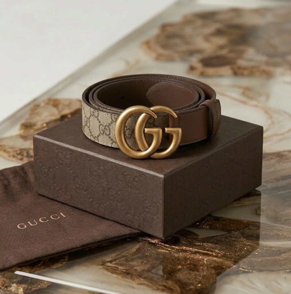 Gucci Marmont GG Supreme Canvas Belt M/L